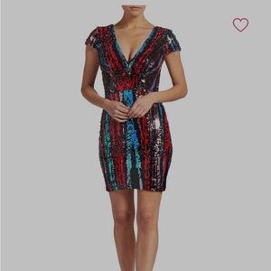 Dress the population women’s small cocktail sequins holiday party  dress